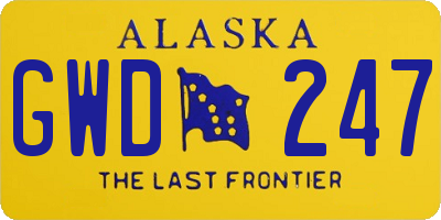 AK license plate GWD247