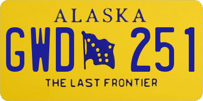 AK license plate GWD251