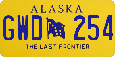 AK license plate GWD254