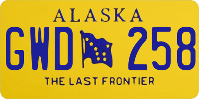 AK license plate GWD258