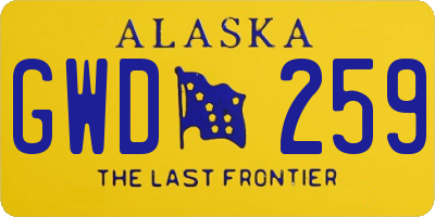 AK license plate GWD259