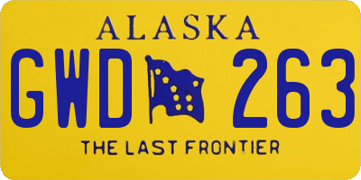 AK license plate GWD263