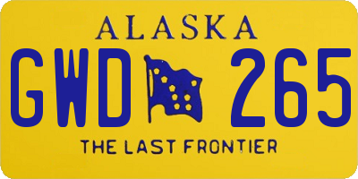 AK license plate GWD265