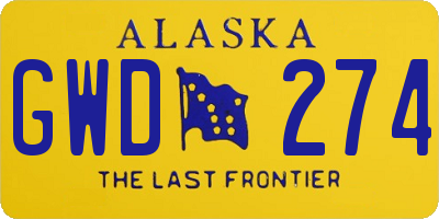 AK license plate GWD274