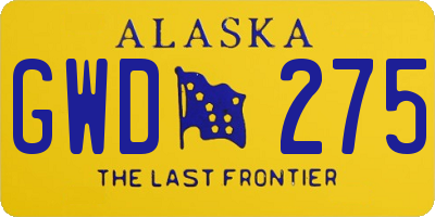 AK license plate GWD275