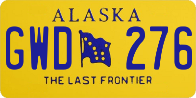 AK license plate GWD276