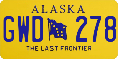 AK license plate GWD278