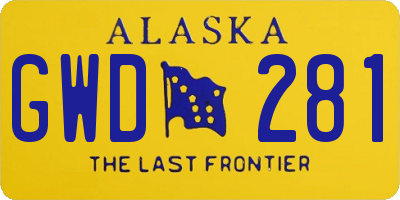 AK license plate GWD281