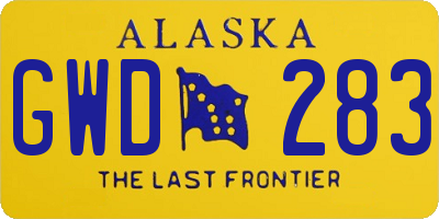 AK license plate GWD283