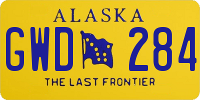 AK license plate GWD284