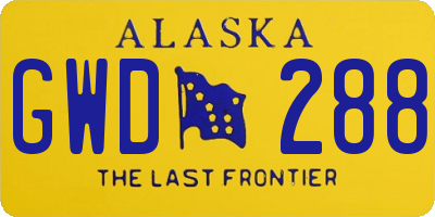 AK license plate GWD288