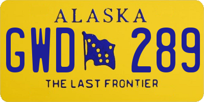 AK license plate GWD289