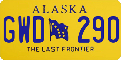 AK license plate GWD290