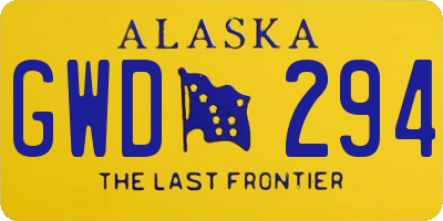 AK license plate GWD294