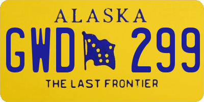 AK license plate GWD299