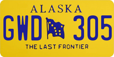 AK license plate GWD305