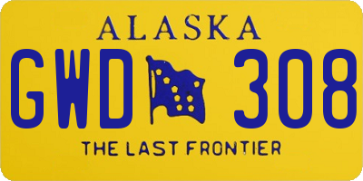 AK license plate GWD308