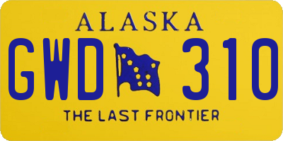 AK license plate GWD310