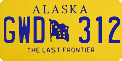 AK license plate GWD312