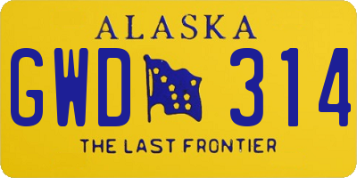 AK license plate GWD314