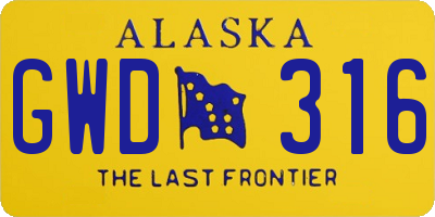 AK license plate GWD316