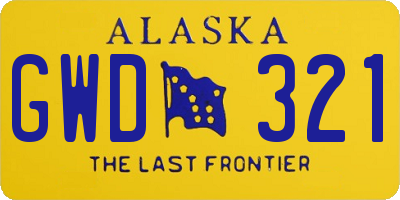 AK license plate GWD321