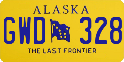 AK license plate GWD328