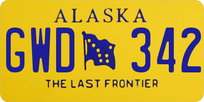 AK license plate GWD342