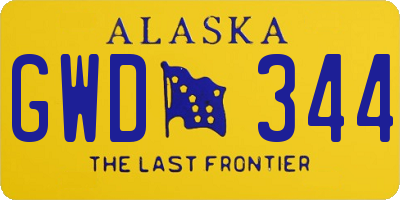 AK license plate GWD344