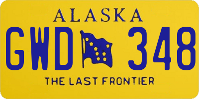AK license plate GWD348