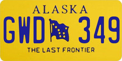 AK license plate GWD349