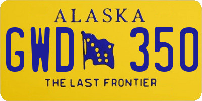 AK license plate GWD350
