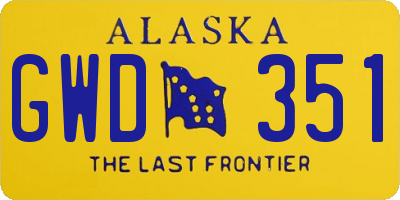 AK license plate GWD351