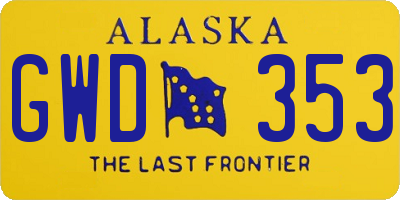 AK license plate GWD353