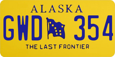 AK license plate GWD354