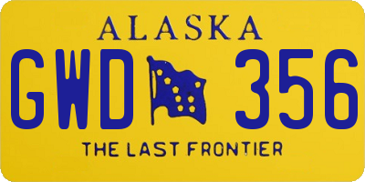 AK license plate GWD356