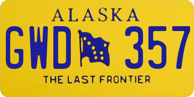 AK license plate GWD357