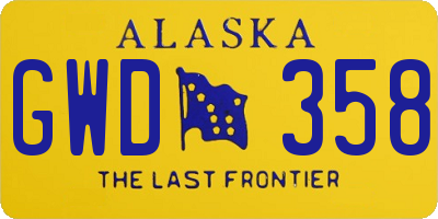 AK license plate GWD358