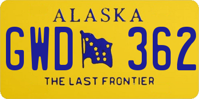 AK license plate GWD362