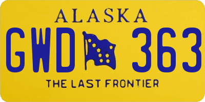 AK license plate GWD363