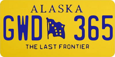 AK license plate GWD365