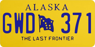 AK license plate GWD371