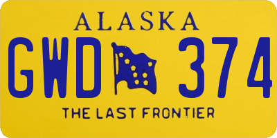 AK license plate GWD374