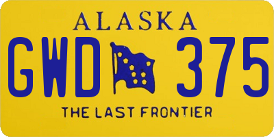 AK license plate GWD375