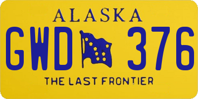 AK license plate GWD376