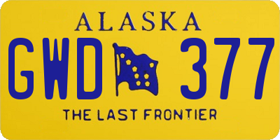 AK license plate GWD377