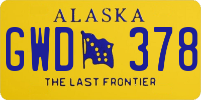 AK license plate GWD378
