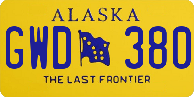 AK license plate GWD380