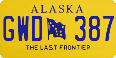 AK license plate GWD387