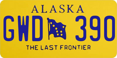 AK license plate GWD390